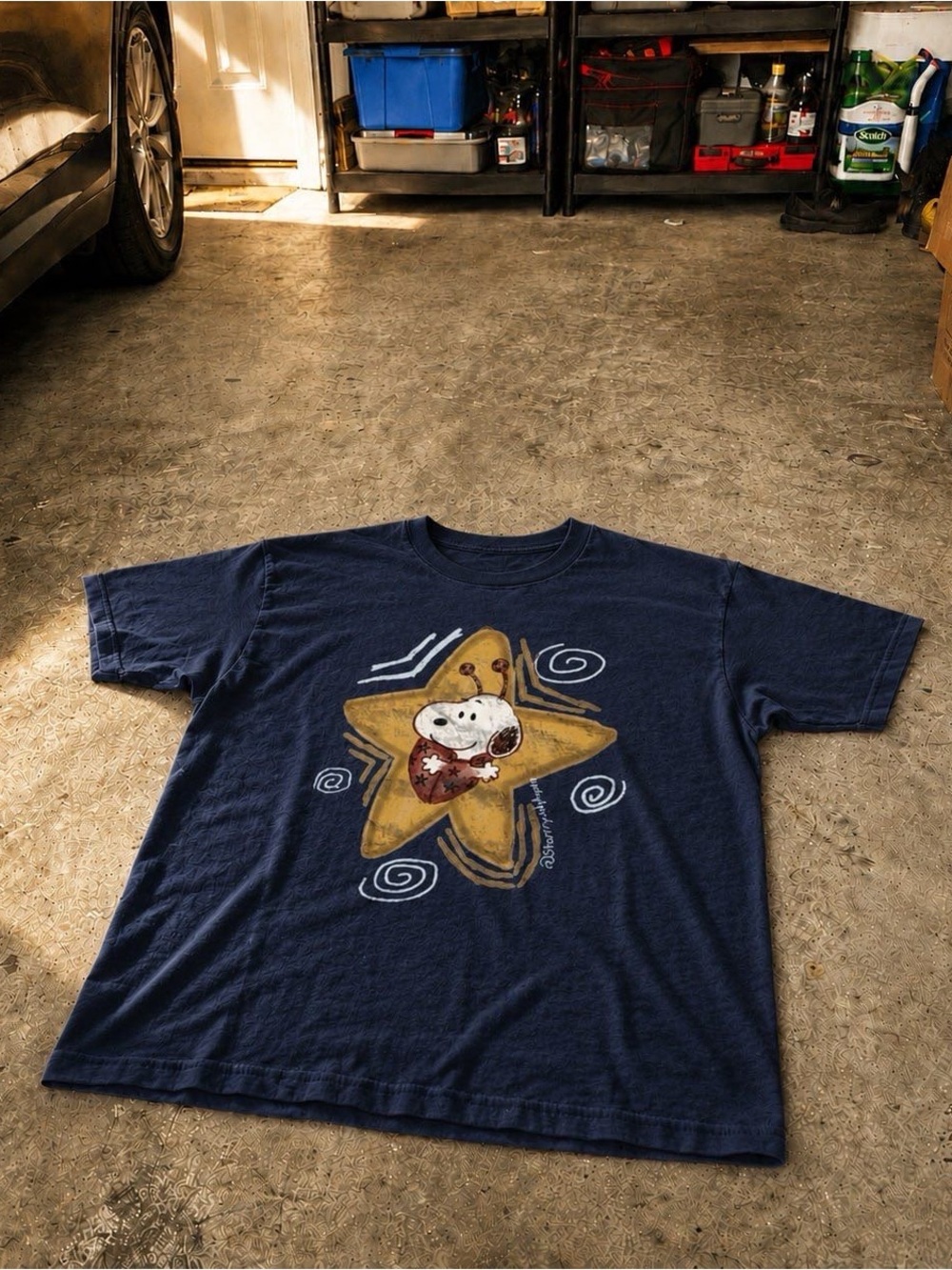 Peanuts Snoopy Star Graphic Tee - Navy